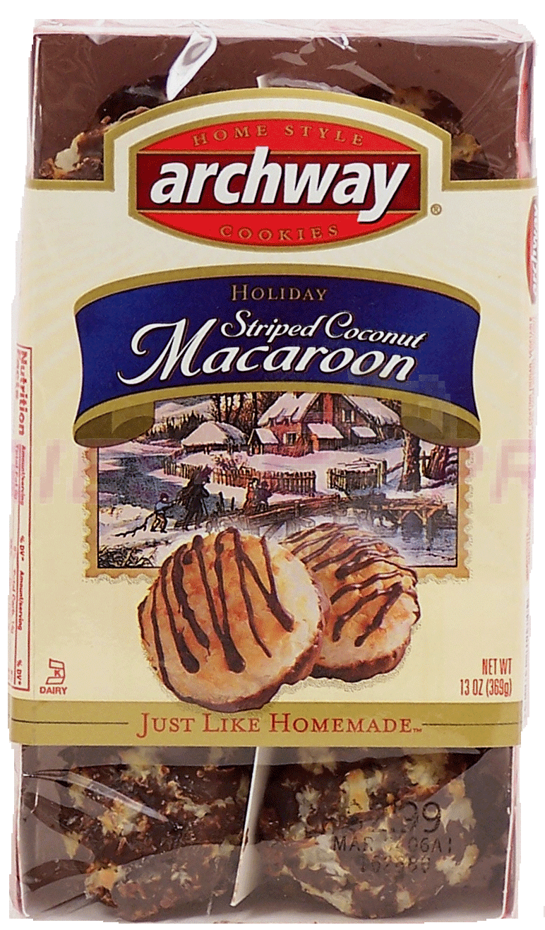 Archway&nbsp;holiday&nbsp;striped coconut macaroon cookies Full-Size Picture